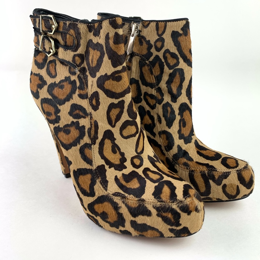 Sam Edelman Calf Hair Leather Leopard Booties